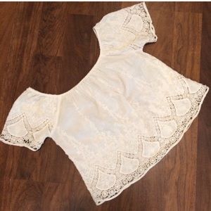 AE Off shoulder cream colored shirt